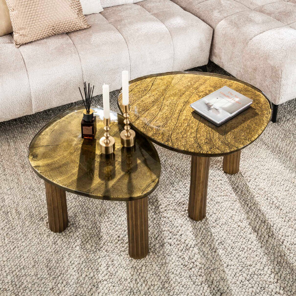 BelaLuz Hotel chique - design - salontafel - goud antiek - Glare large