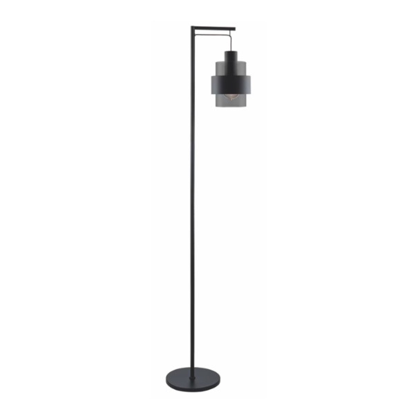 Freelight Moderne - Industriële - vloerlamp - 1-lichts - zwart - smoke glas - Chiasso