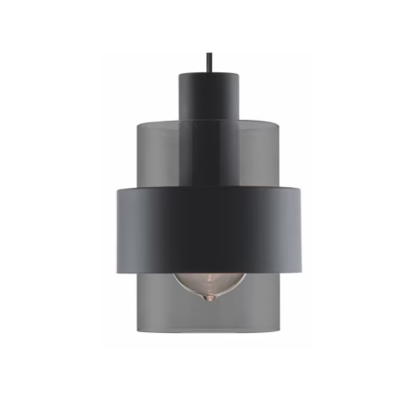Freelight Moderne vloerlamp Chiasso 1-lichts zwart smoke glas