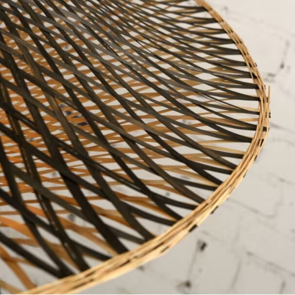 GOOD & MOJO Landelijke  - Ibiza stijl - plafondlamp - Ø87 cm - zwart naturel - Kalimantan