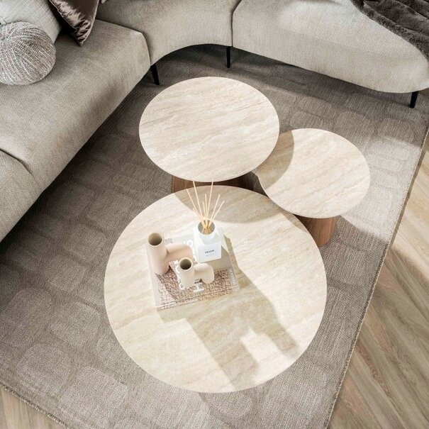 BelaLuz Moderne - Japandi - salontafel - 3-set - tapse poot - Romano