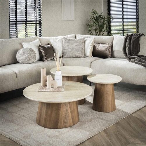 Moderne - Japandi - salontafel - 3-set - tapse poot - Romano
