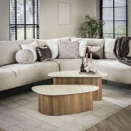 Moderne - Japandi - salontafel - 2-set - driehoekig - Romano