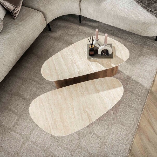 BelaLuz Moderne - Japandi - salontafel - 2-set - driehoekig - Romano