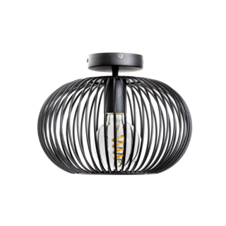 Plafondlamp Wire 1-lichts zwart Ø30 cm