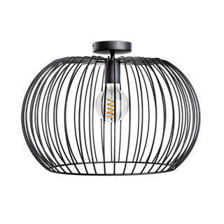 Plafondlamp Wire 1-lichts zwart Ø50 cm