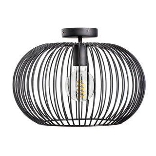 Plafondlamp Wire 1-lichts zwart Ø40 cm