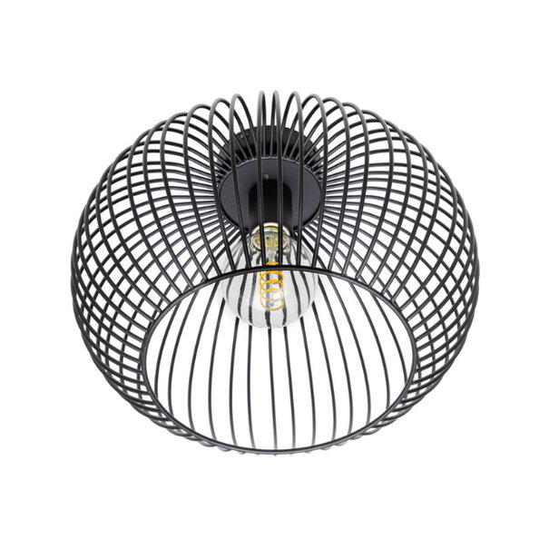 ETH Modern Industriële plafondlamp Wire 1-lichts Ø40 cm zwart