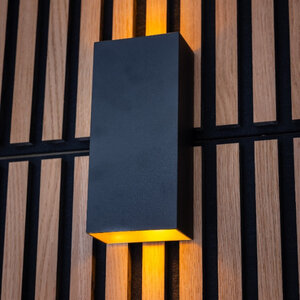 ETH Hotel chique modern wandlamp David 2-lichts zwart goud