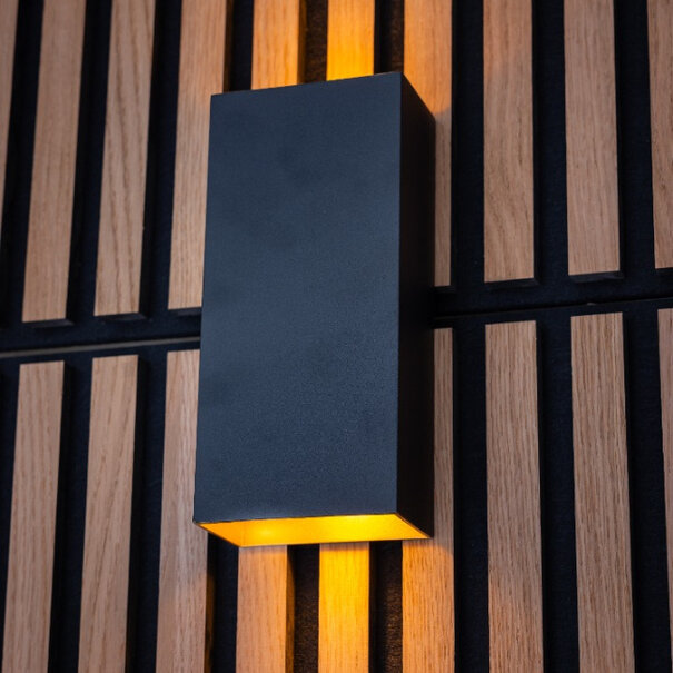 ETH Hotel chique modern wandlamp David 2-lichts zwart goud