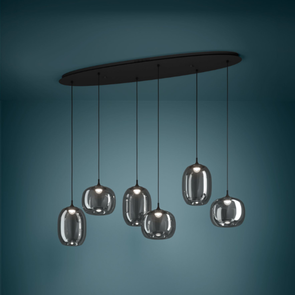 Stars of Lights Modern - industrieel - hanglamp - 6 lichts - ovaal - Larva