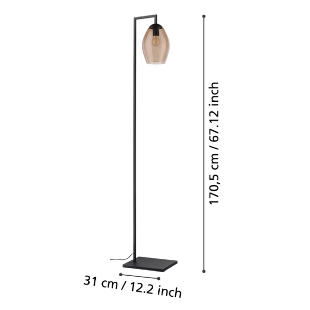 Stars of Lights Moderne Scandinavische vloerlamp Estanys 1-lichts bruin glas