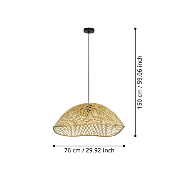 Stars of Lights Landelijke Ibiza hanglamp Sambucona 1-lichts Ø72 cm rotan