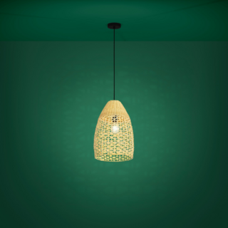 Hanglamp Sambucona 1-lichts rotan Ø35 cm