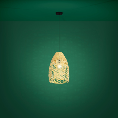 Landelijke - Ibiza - hanglamp - 1-lichts - rotan - Ø35 cm - Sambucona