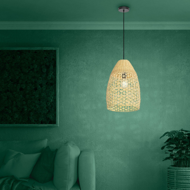 Stars of Light Landelijke Ibiza hanglamp Sambucona 1-lichts Ø35 cm rotan