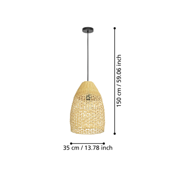 Stars of Lights Landelijke Ibiza hanglamp Sambucona 1-lichts Ø35 cm rotan
