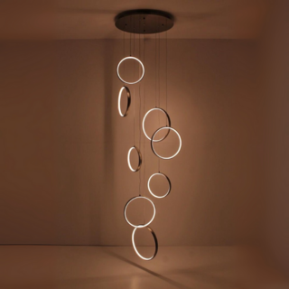Hanglamp Olympia 8-lichts zwart