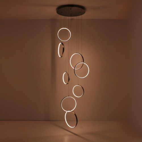 Modern minimalistische hanglamp Olympia 8 lichts zwart