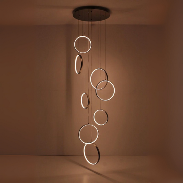 Highlight Modern minimalistische hanglamp Olympia 8 lichts zwart