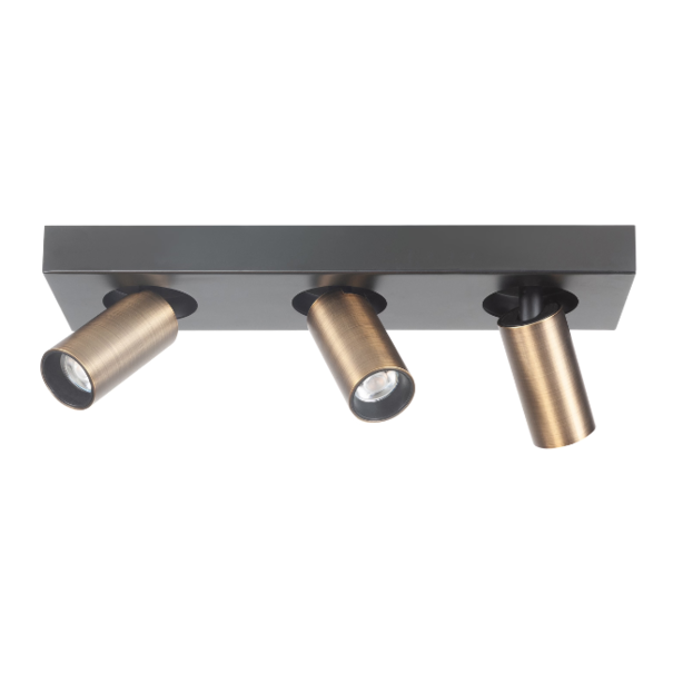 Highlight Moderne hotel chique opbouwspot Eliano 3-lichts brons