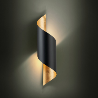 Wandlamp Jabaloyas 1-lichts zwart goud