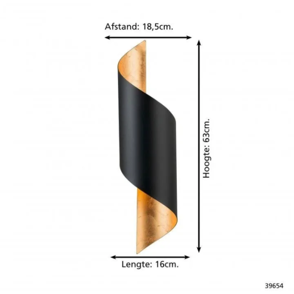 Stars of Light Modern design wandlamp Jabaloyas 1-lichts zwart goud