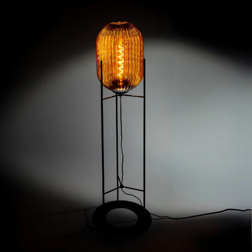 Retro hotel chique vloerlamp Glamm small 1-lichts amber glas