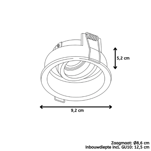 Artdelight Modern minimalistisch inbouwspot Rex 1-lichts wit