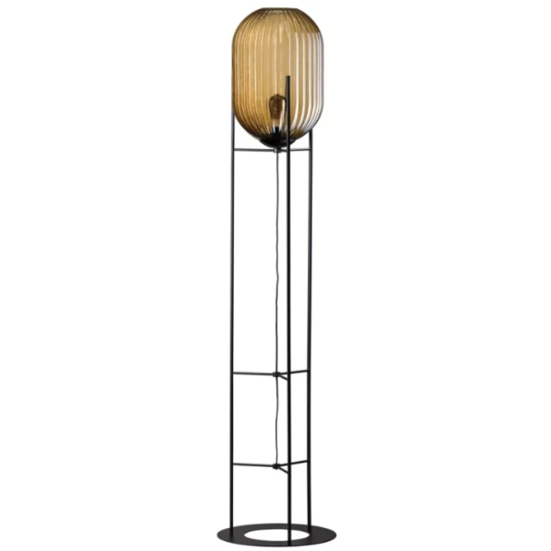 ETH Retro hotel chique vloerlamp Glamm large 1-lichts amber glas