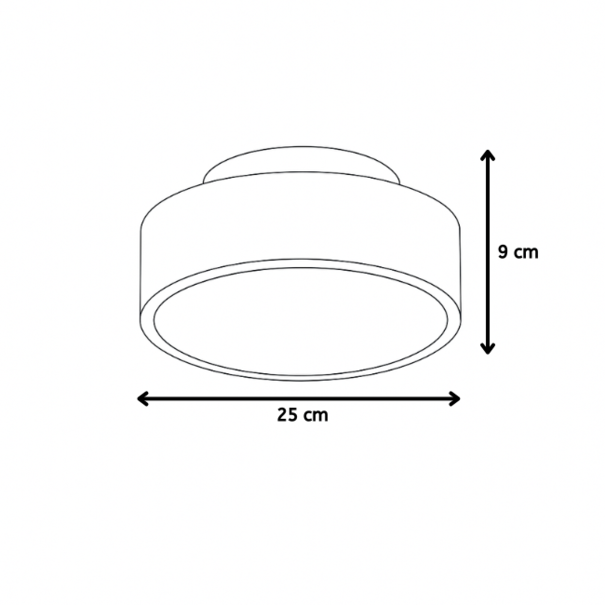 Artdelight Modern minimalistisch plafondlamp Chicago 1-lichts zwart