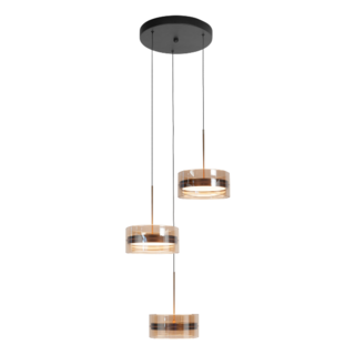Hanglamp Enzo 3-lichts getrapt brons