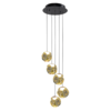 Highlight Moderne design hanglamp Melina 5-lichts getrapt goud