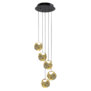 Moderne design hanglamp Melina 5-lichts getrapt goud