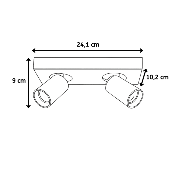 Highlight Moderne hotel chique opbouwspot Eliano 2-lichts brons