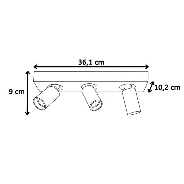 Highlight Moderne Industriële opbouwspot Eliano 3-lichts zwart