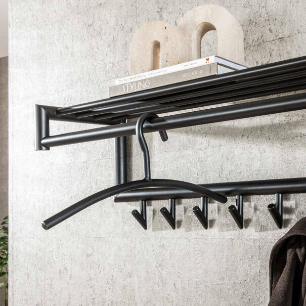 BelaLuz Moderne Industriële kledinghangers Jane 6 set gun metal