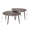 BelaLuz Moderne Industriële salontafel Taro 2 set organisch bruin metal