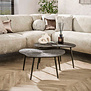 Modern industrieel salontafel Taro 2 set bladvormig bruin metal
