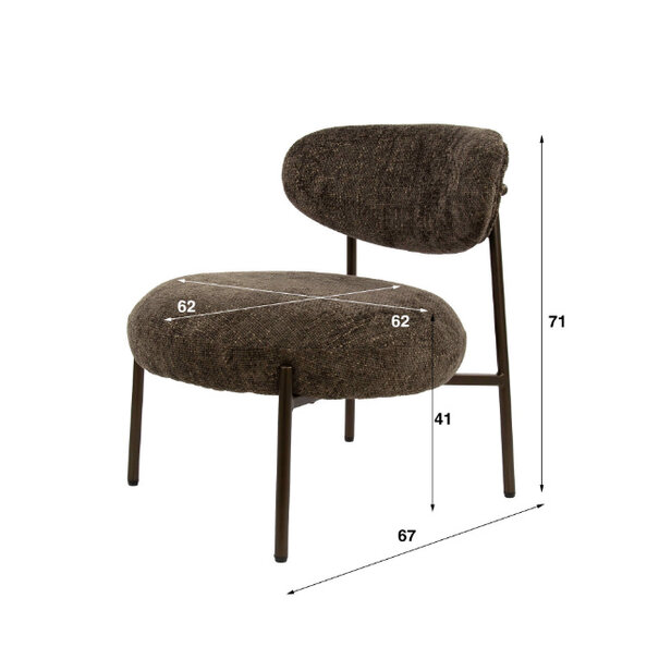 BelaLuz Moderne fauteuil Tissee cargo bruin