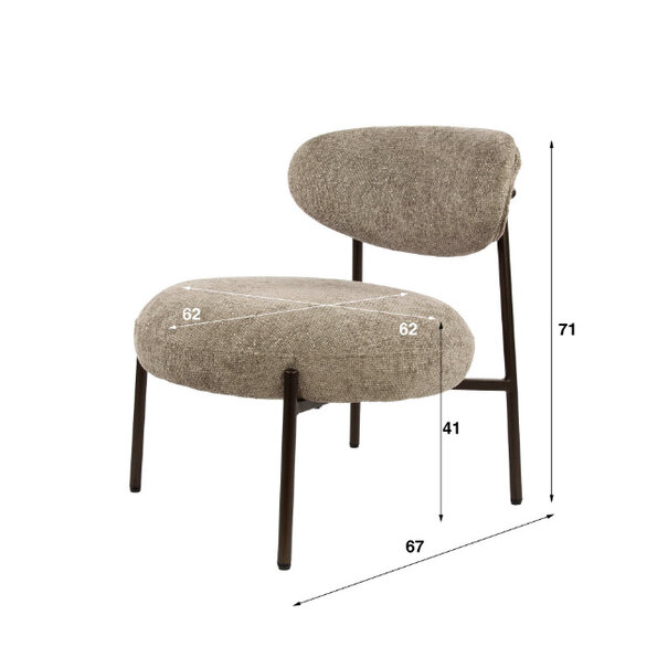BelaLuz Modern Scandinavische fauteuil Tissee cargo zandkleur