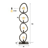 BelaLuz Moderne vloerlamp Flint 4 lichts charcoal