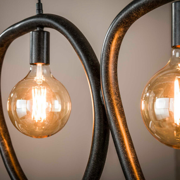 BelaLuz Industriële hanglamp Flint 4-lichts charcoal