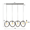 BelaLuz Industriële hanglamp Flint 4-lichts charcoal