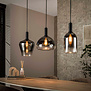 Moderne Industriële hanglamp Noor 3-lichts charcoal