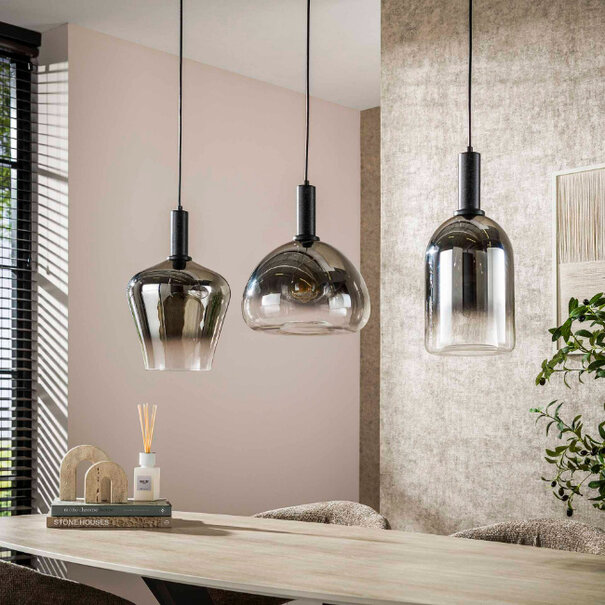 BelaLuz Moderne Industriële hanglamp Noor 3-lichts charcoal