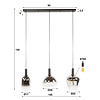 BelaLuz Moderne Industriële hanglamp Noor 3-lichts charcoal