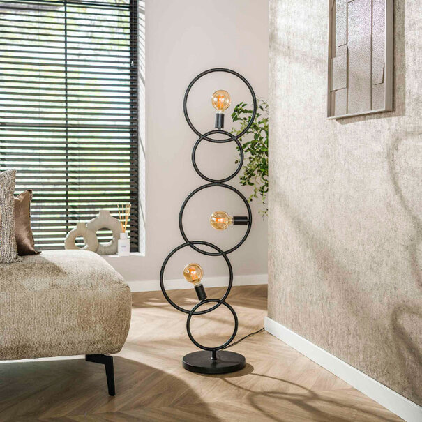 BelaLuz Modern design vloerlamp Loop 3-lichts charcoal