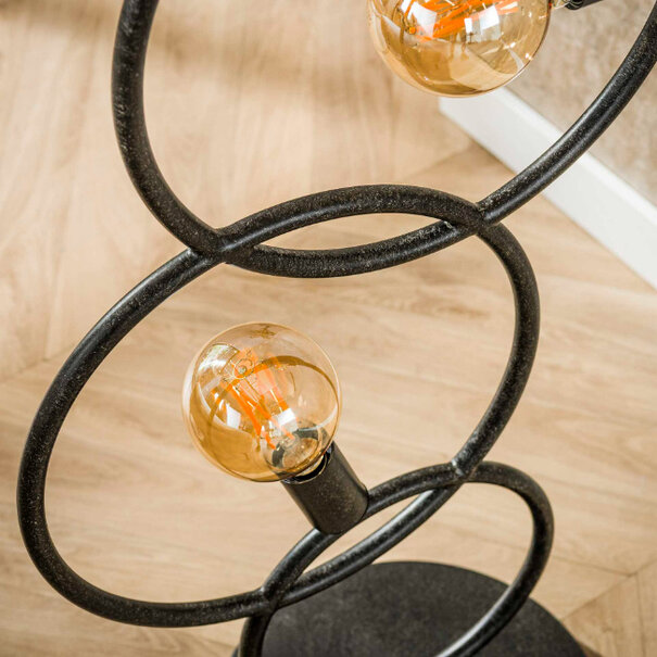 BelaLuz Modern design vloerlamp Loop 3-lichts charcoal