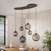 BelaLuz Moderne Industriële hanglamp Riza 6-lichts charcoal